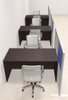 Three Person Workstation w/Acrylic Aluminum Privacy Panel, #OT-SUL-HPB23
