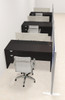 Three Person Workstation w/Acrylic Aluminum Privacy Panel, #OT-SUL-HPB48