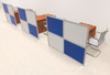 Three Person Workstation w/Acrylic Aluminum Privacy Panel, #OT-SUL-HPB57