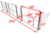 Three Person Workstation w/Acrylic Aluminum Privacy Panel, #OT-SUL-HPB57