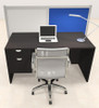 One Person Workstation w/Acrylic Aluminum Privacy Panel, #OT-SUL-HPB64