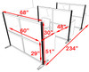 Three Person Workstation w/Acrylic Aluminum Privacy Panel, #OT-SUL-HPB70