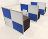 Three Person Workstation w/Acrylic Aluminum Privacy Panel, #OT-SUL-HPB71