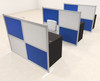 Three Person Workstation w/Acrylic Aluminum Privacy Panel, #OT-SUL-HPB72