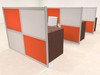 Three Person Workstation w/Acrylic Aluminum Privacy Panel, #OT-SUL-HPO106