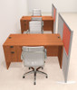 Two Person Workstation w/Acrylic Aluminum Privacy Panel, #OT-SUL-HPO125