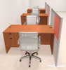 Three Person Workstation w/Acrylic Aluminum Privacy Panel, #OT-SUL-HPO129