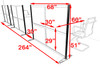 Three Person Workstation w/Acrylic Aluminum Privacy Panel, #OT-SUL-HPO129