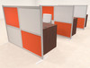 Three Person Workstation w/Acrylic Aluminum Privacy Panel, #OT-SUL-HPO142