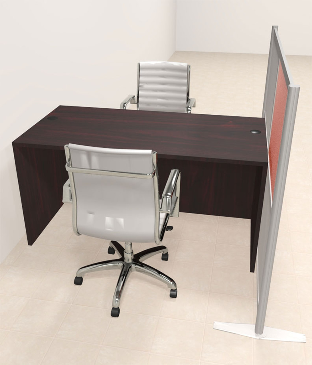 One Person Workstation w/Acrylic Aluminum Privacy Panel, #OT-SUL-HPO87