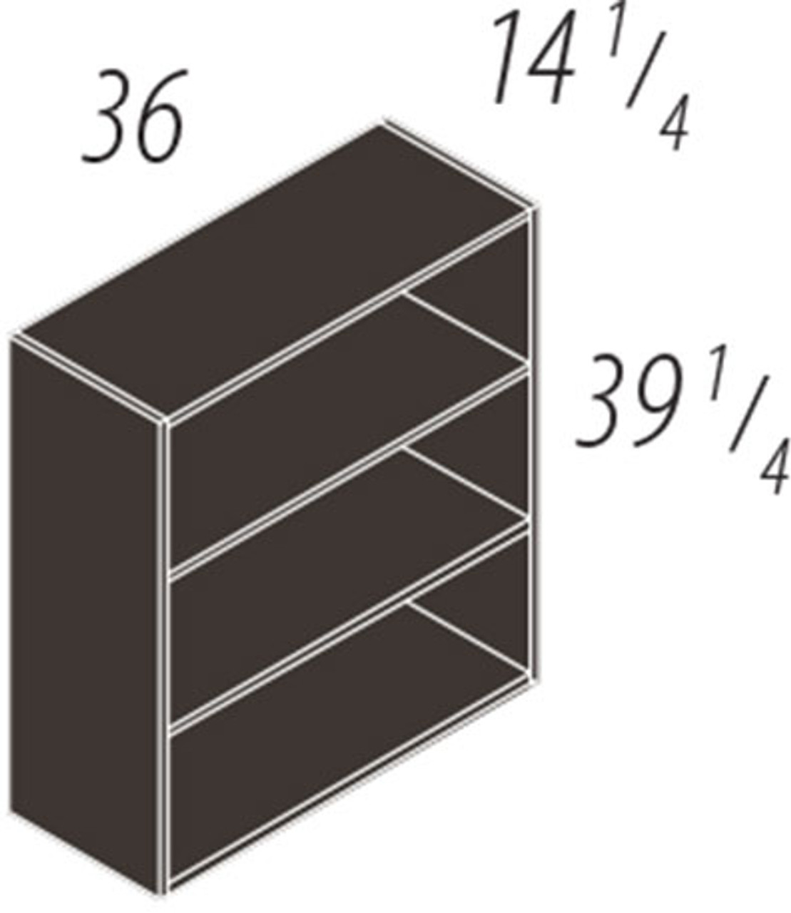 39.25"h 2 Shelf Bookcase, #CH-VER-CAB10