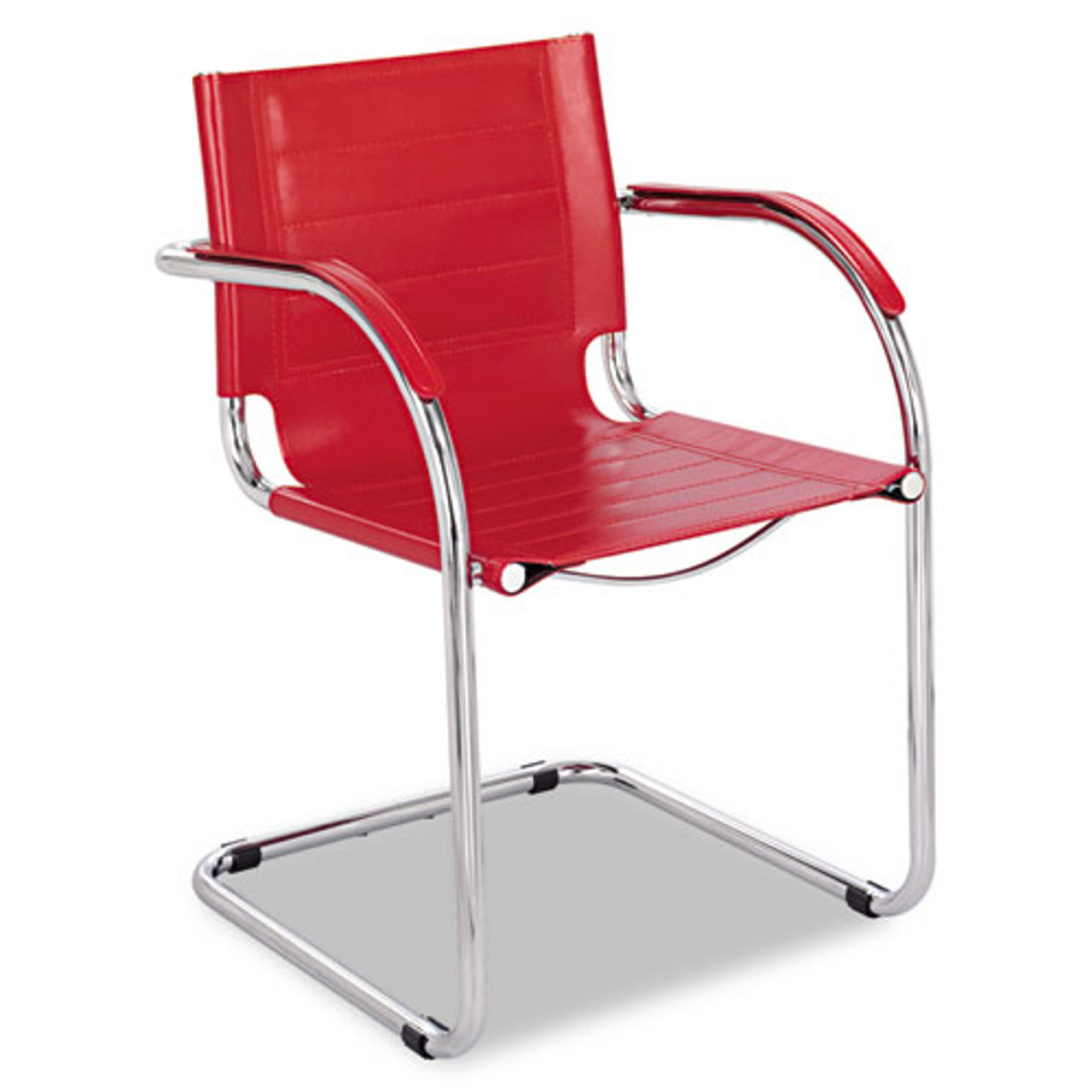 Flaunt Series Guest Chair, Black Leather/chrome, #SF-2346-BL