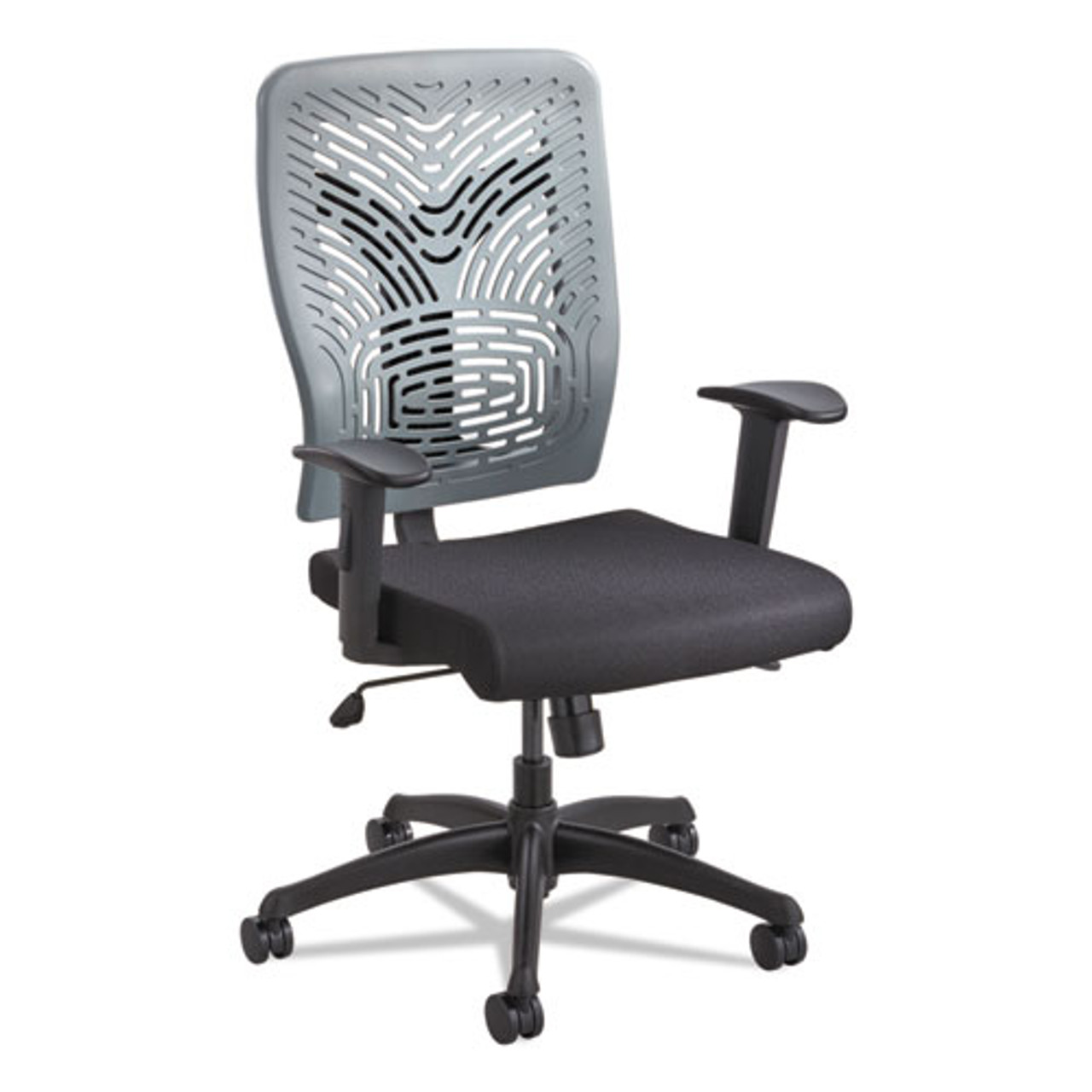 Voice Series Task Chair, Plastic Back, Upholstered Seat, Black/charcoal, #SF-3974-CH