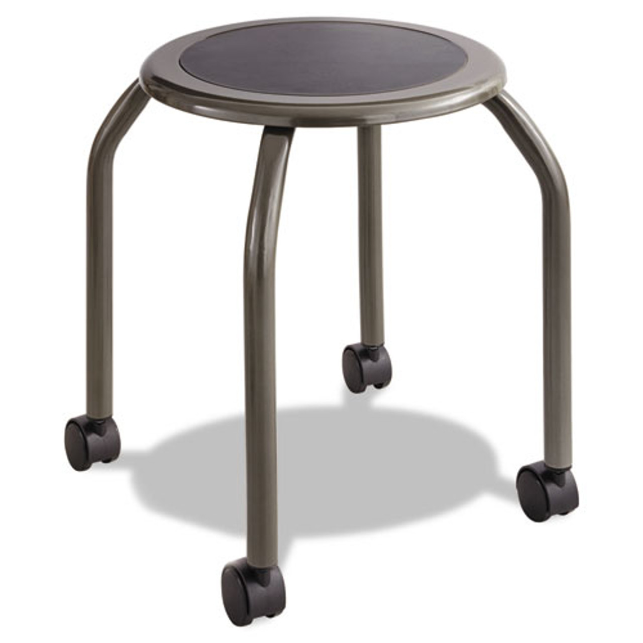 Diesel Series Industrial Stool, Stationary Padded Seat, Steel Frame, Pewter, #SF-5555-