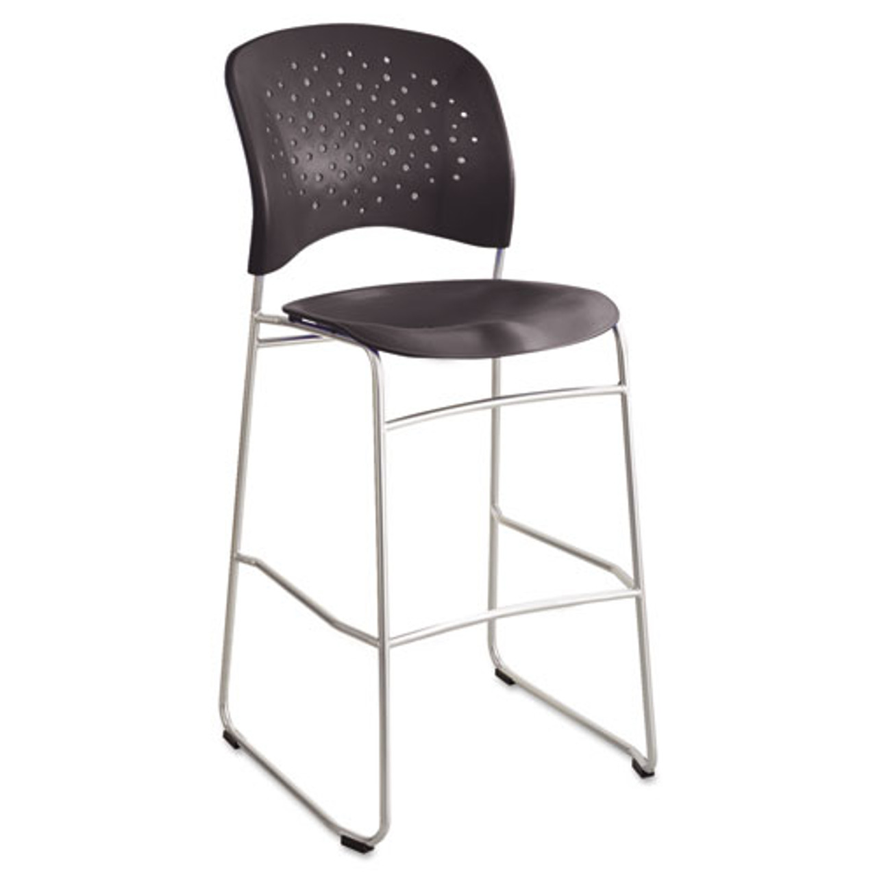 Reve Series Bistro Chair, Molded Plastic Back/seat, Steel Frame, Black, #SF-5695-BL