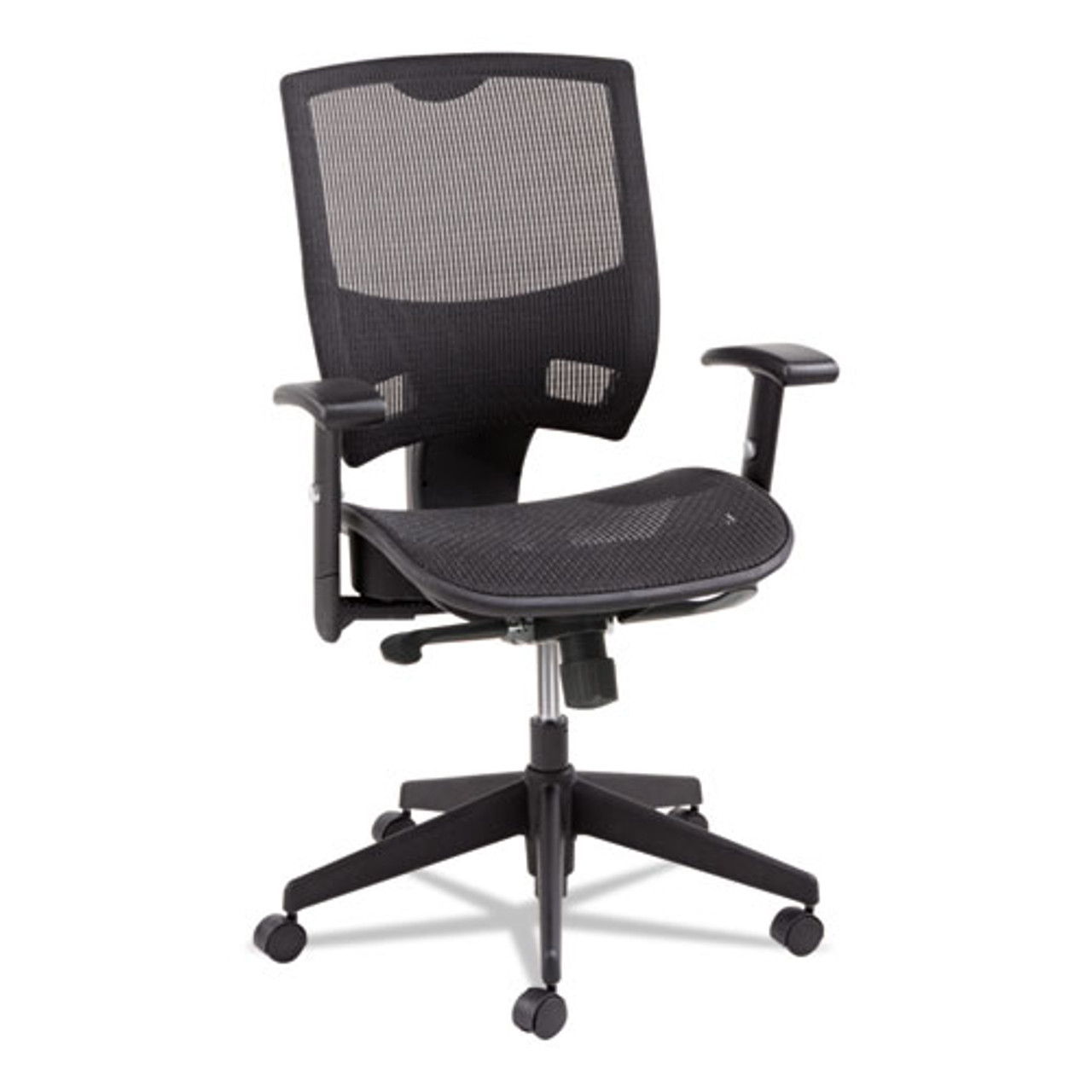 Alera Epoch Series All Mesh Multifunction Mid-Back Chair, Black, #AL-1106