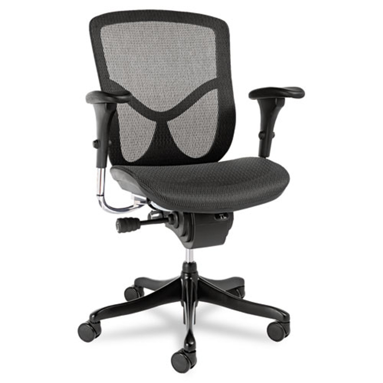 Alera Eq Series Ergonomic Multifunction Mid-Back Mesh Chair, Aluminum Base, #AL-1108