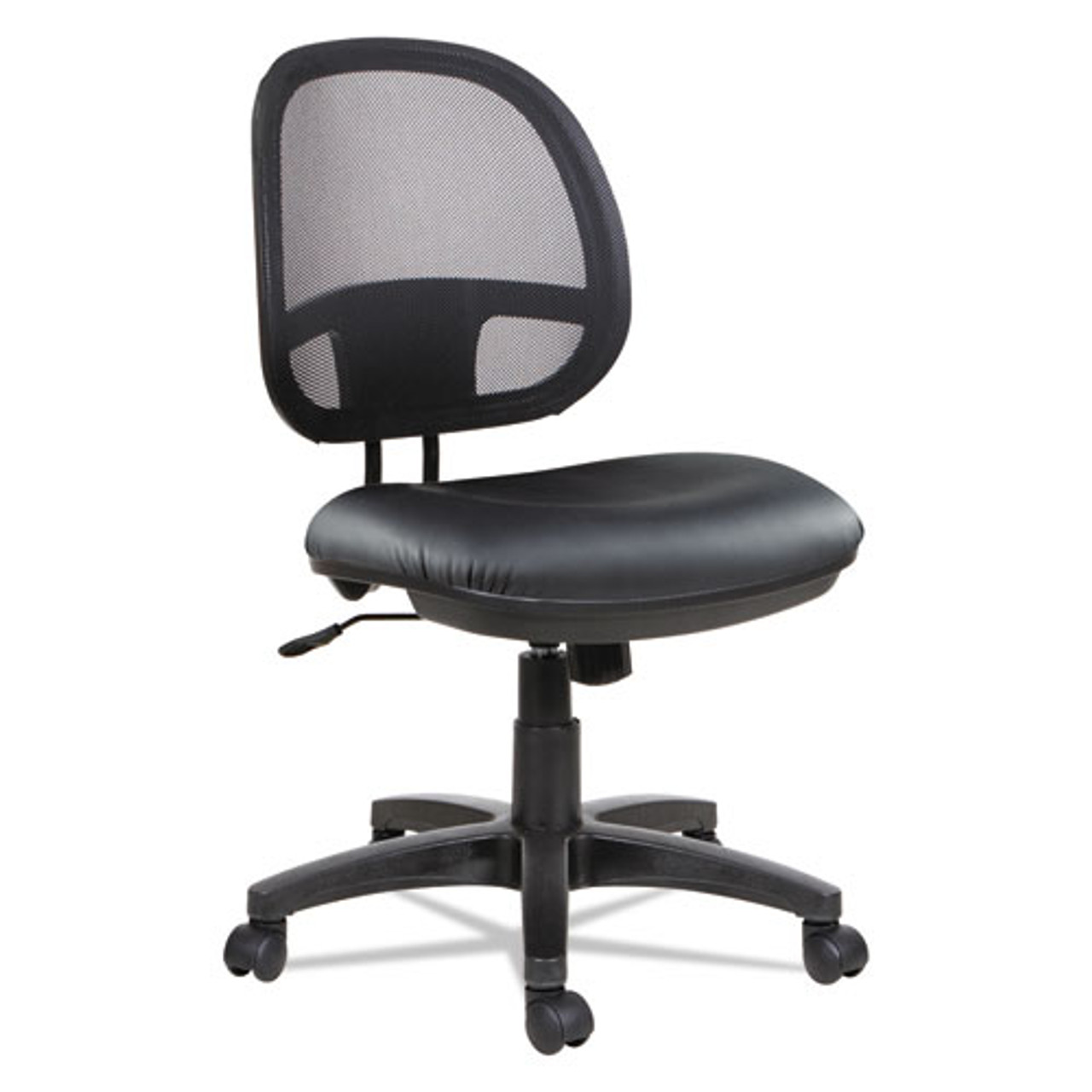 Alera Interval Series Swivel/tilt Mesh Chair, Black Leather, #AL-1134