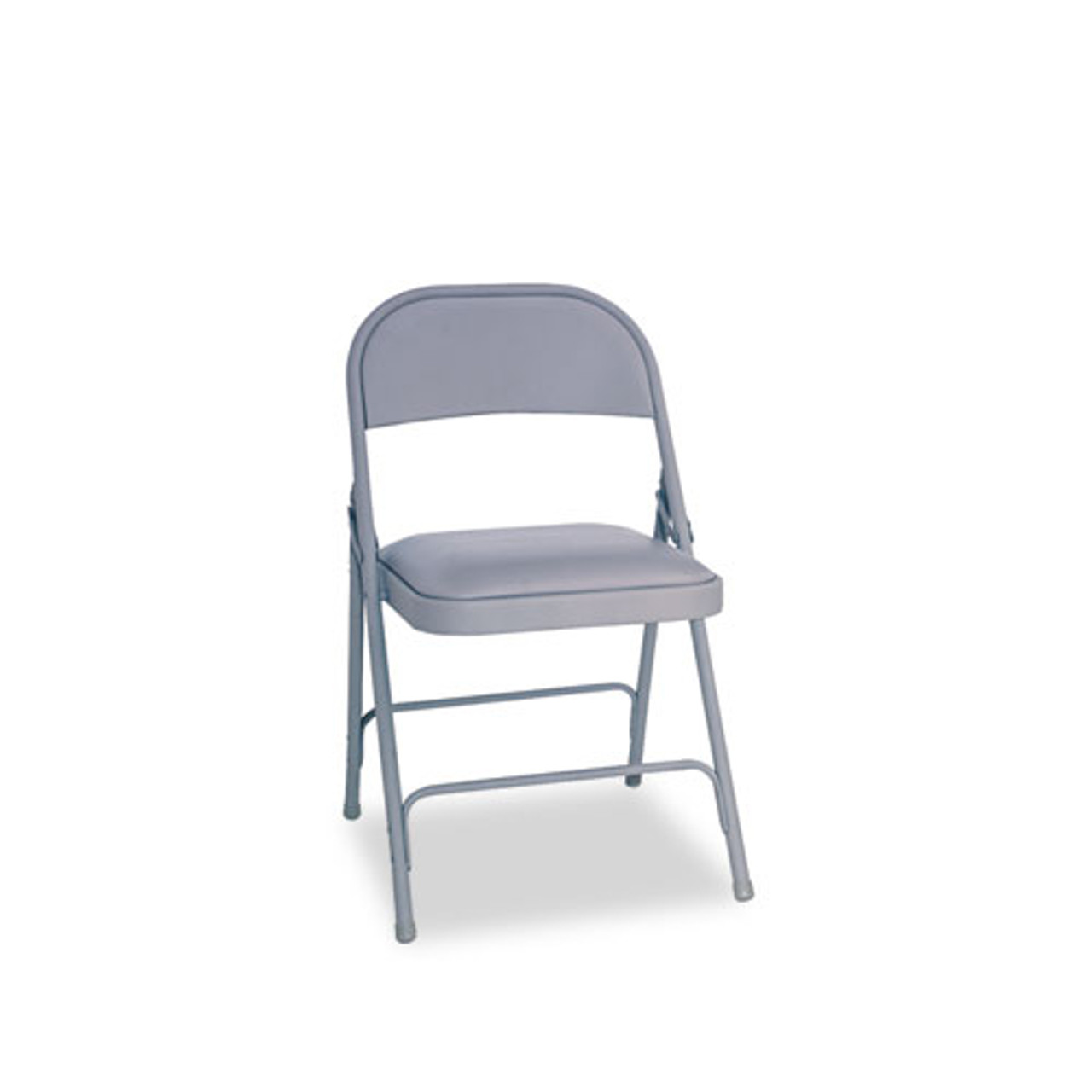 Steel Folding Chair With Two-Brace Support, Padded Seat, Light Gray, 4/carton, #AL-1241
