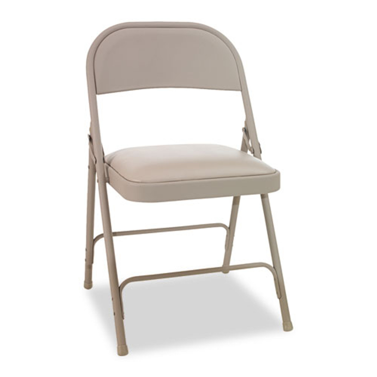 Steel Folding Chair With Two-Brace Support, Padded Seat, Tan, 4/carton, #AL-1242