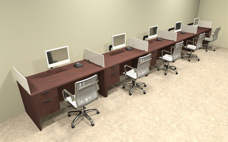 Five Person Divider Modern Office Workstation Desk Set, #OT-SUL-SP34