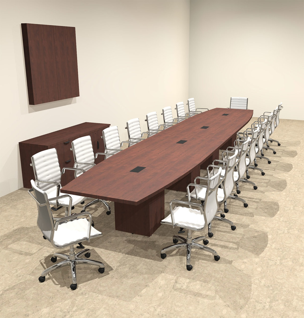 Modern Boat Shaped Cube Leg 20' Feet Conference Table, #OF-CON-CQ58