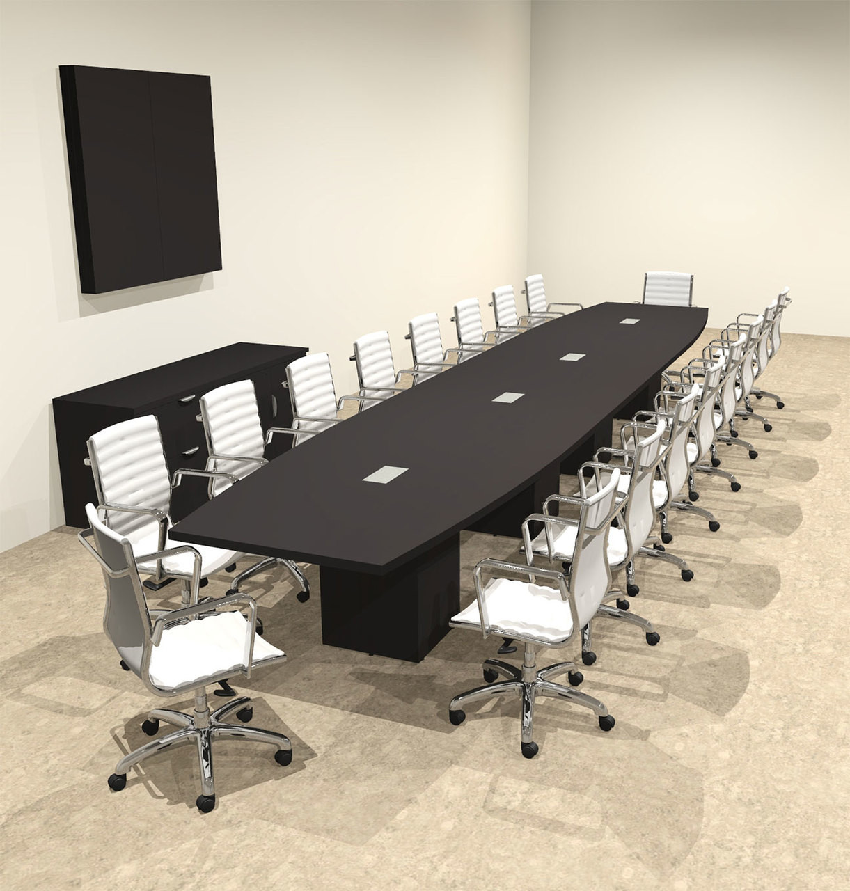Modern Boat Shaped Cube Leg 20' Feet Conference Table, #OF-CON-CQ61