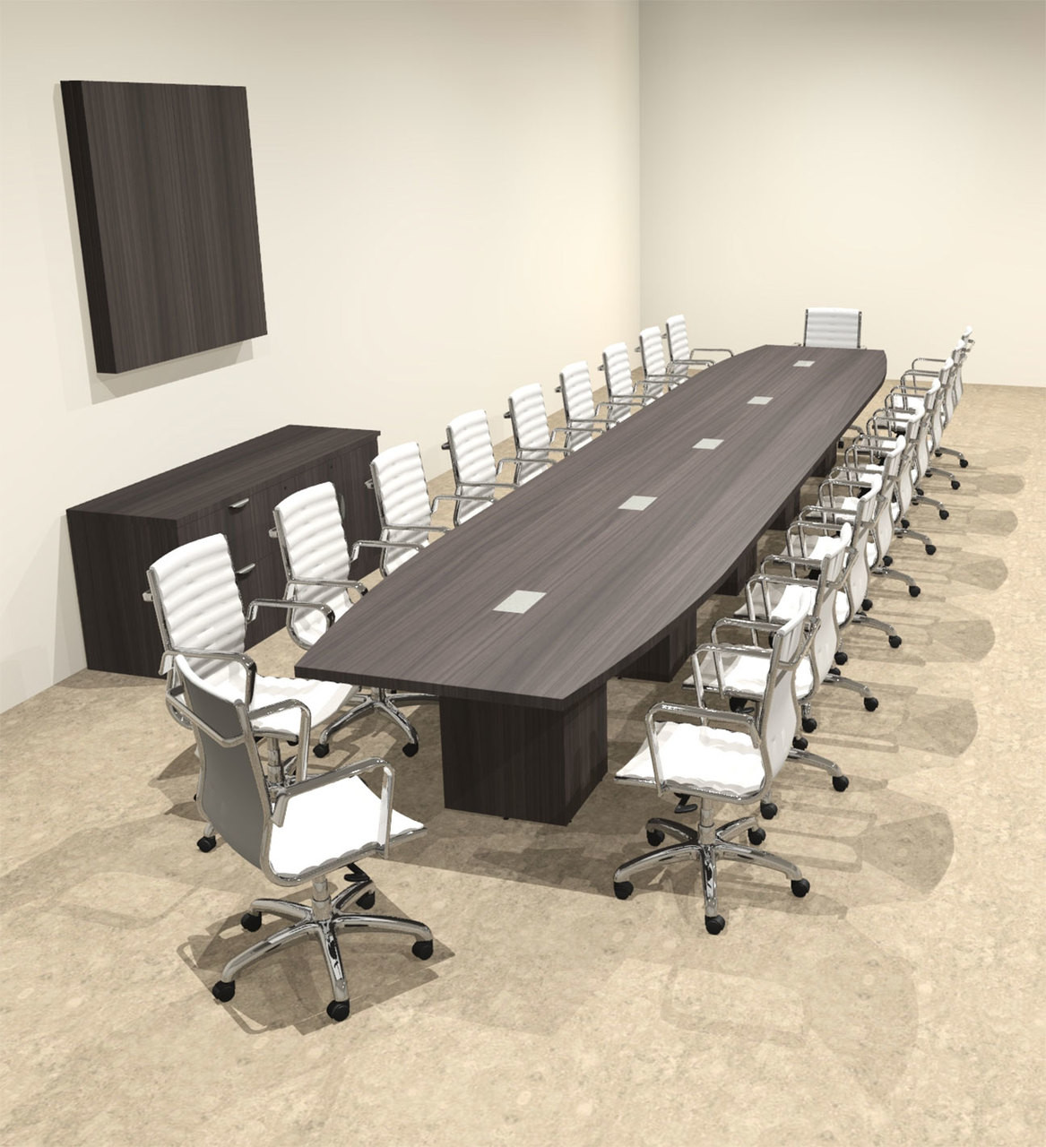 Modern Boat Shaped Cube Leg 22' Feet Conference Table, #OF-CON-CQ70