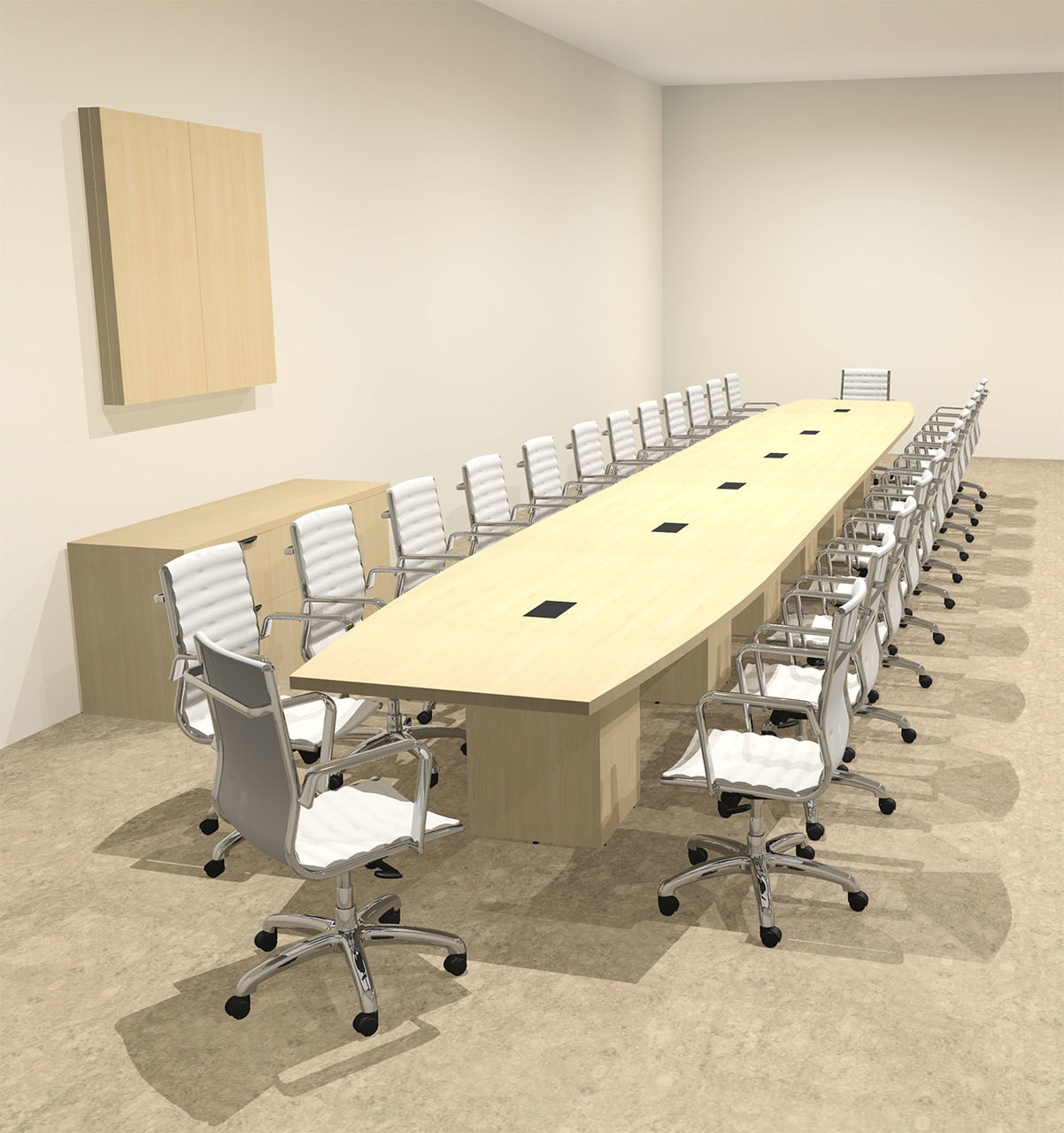 Modern Boat Shaped Cube Leg 28' Feet Conference Table, #OF-CON-CQ88