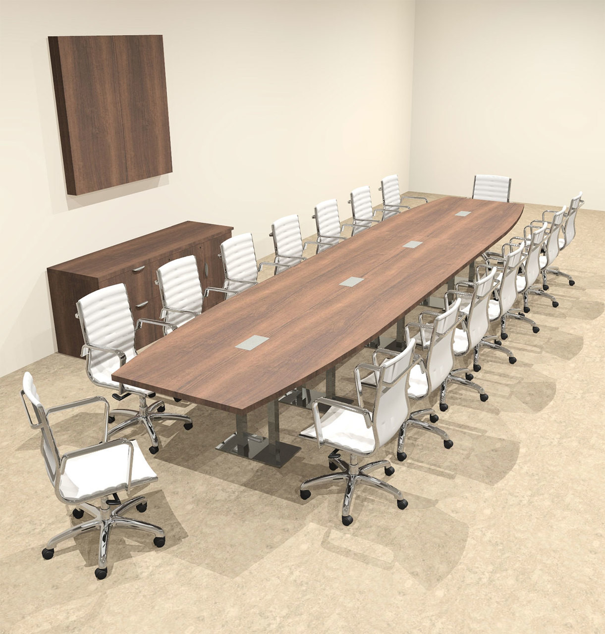 Modern Boat Shaped Steel Leg 18' Feet Conference Table, #OF-CON-CM50