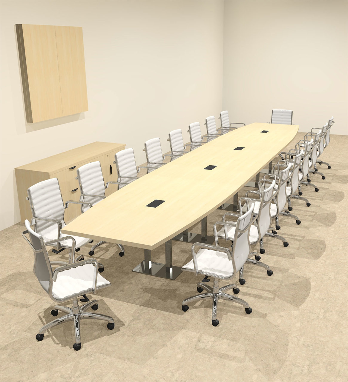 Modern Boat Shaped Steel Leg 20' Feet Conference Table, #OF-CON-CM56