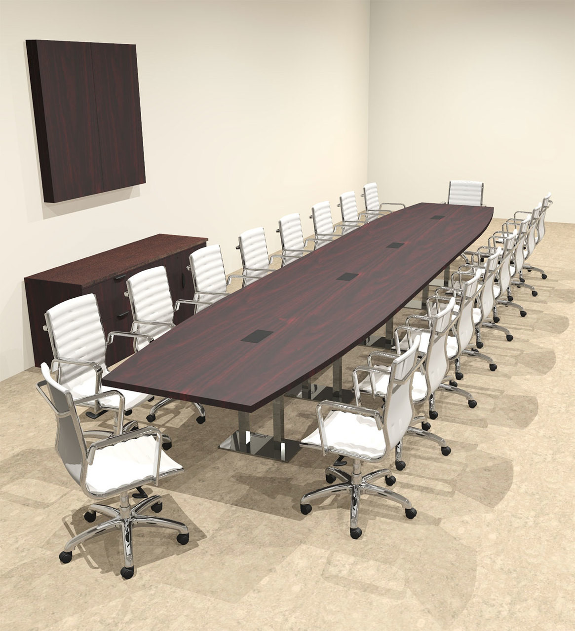 Modern Boat Shaped Steel Leg 20' Feet Conference Table, #OF-CON-CM60