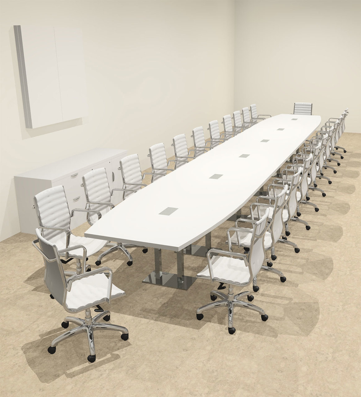 Modern Boat Shaped Steel Leg 26' Feet Conference Table, #OF-CON-CM79