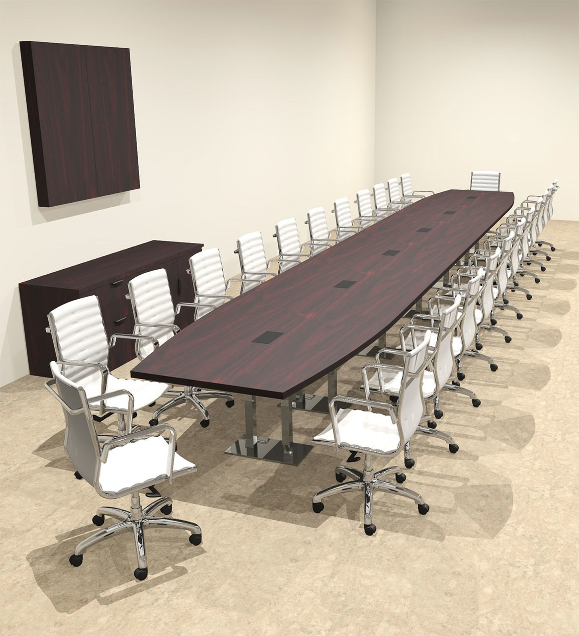 Modern Boat Shaped Steel Leg 26' Feet Conference Table, #OF-CON-CM84