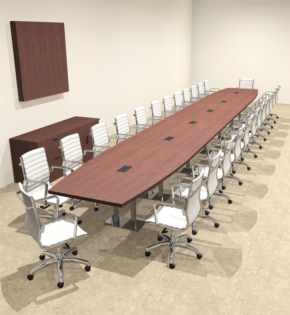 Modern Boat Shaped Steel Leg 28' Feet Conference Table, #OF-CON-CM91