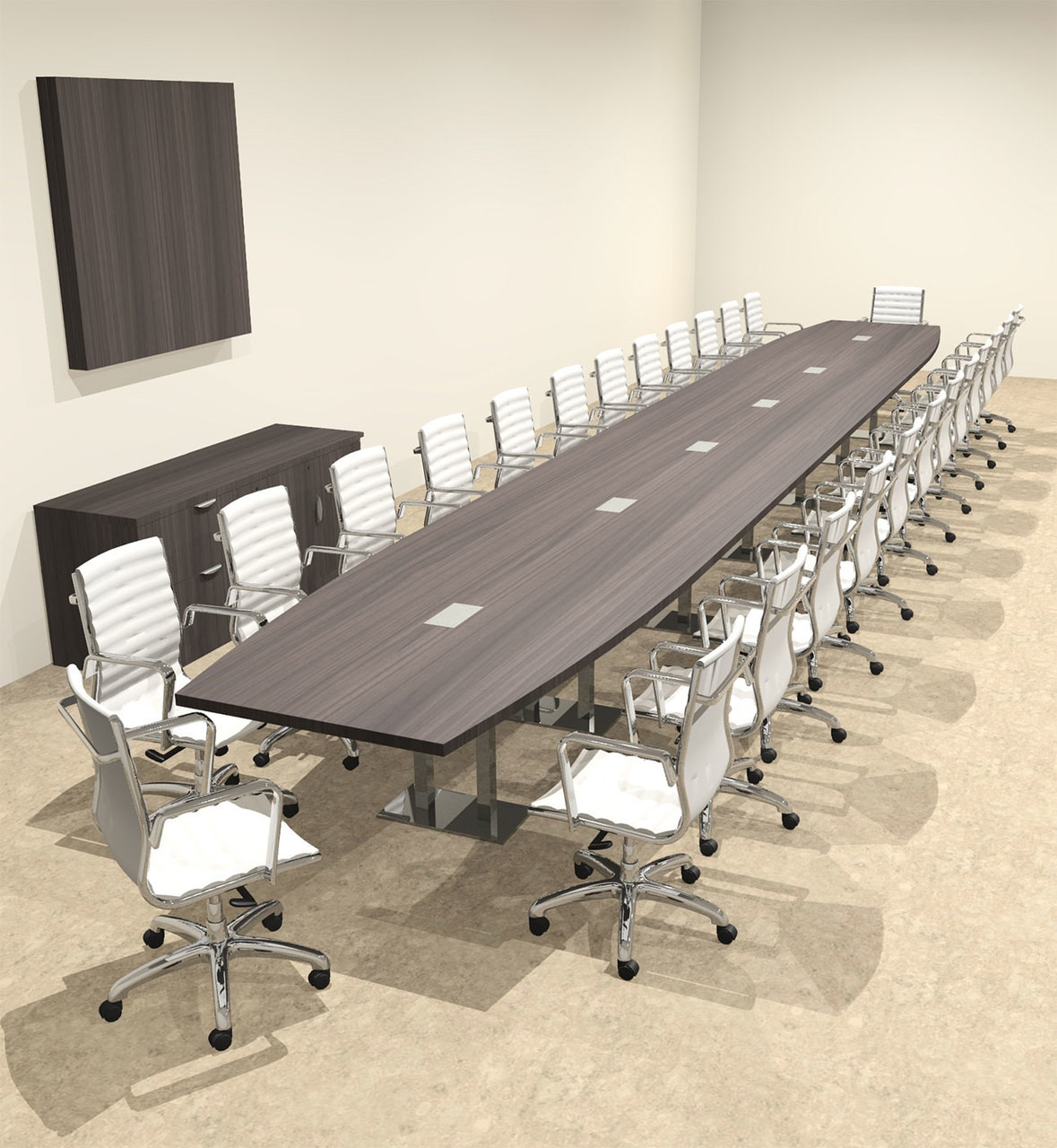 Modern Boat Shaped Steel Leg 28' Feet Conference Table, #OF-CON-CM94