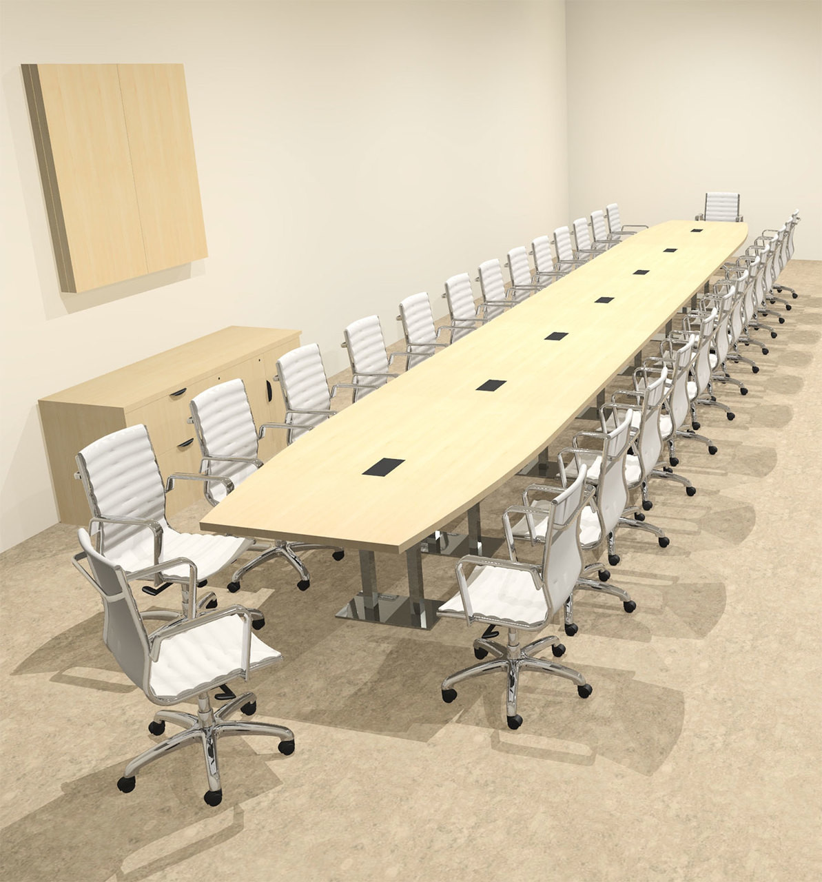 Modern Boat Shaped Steel Leg 30' Feet Conference Table, #OF-CON-CM96