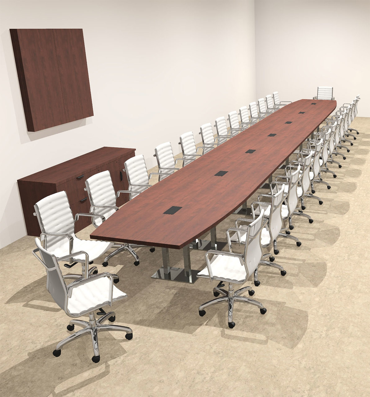 Modern Boat Shaped Steel Leg 30' Feet Conference Table, #OF-CON-CM99
