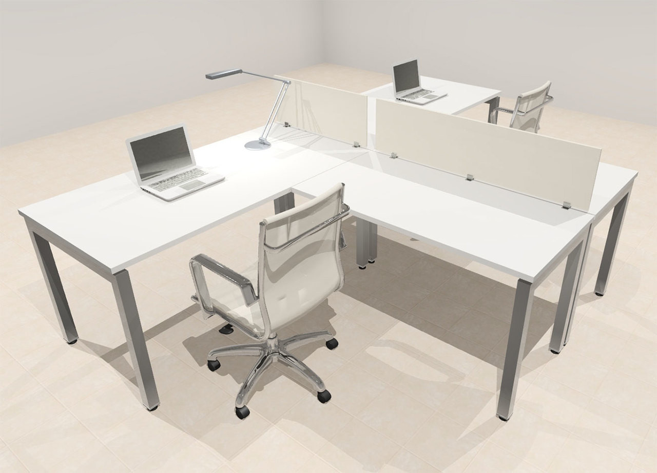 Two Person Modern Divider Office Workstation Desk Set, #OF-CON-SP1