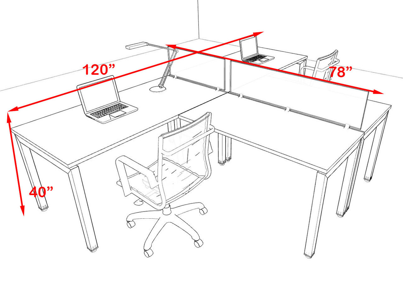 Two Person Modern Divider Office Workstation Desk Set, #OF-CON-SP4