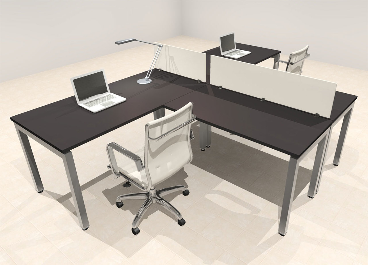 Two Person Modern Divider Office Workstation Desk Set, #OF-CON-SP7