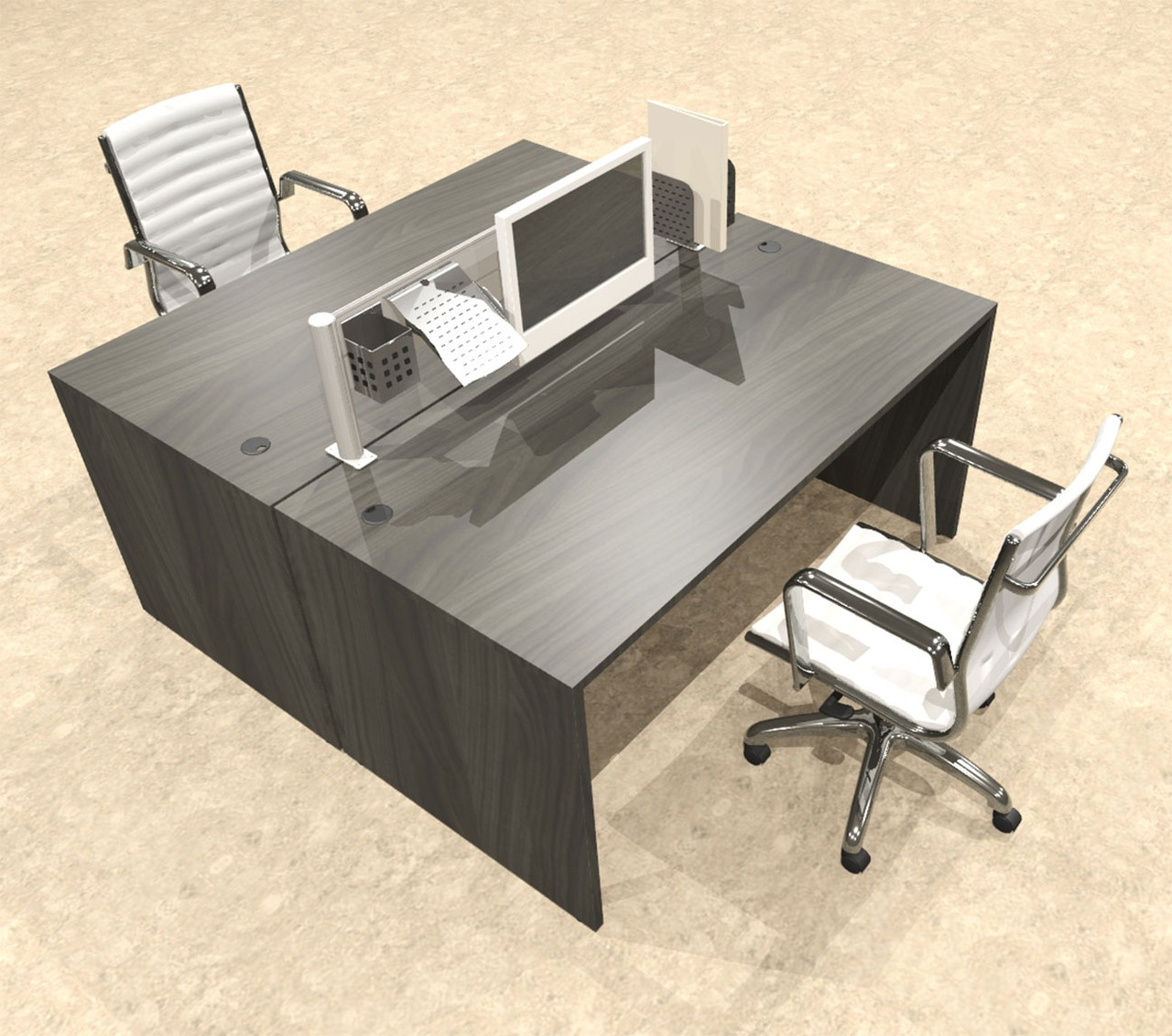 Two Person Modern Divider Office Workstation Desk Set, #OT-SUL-FPW49