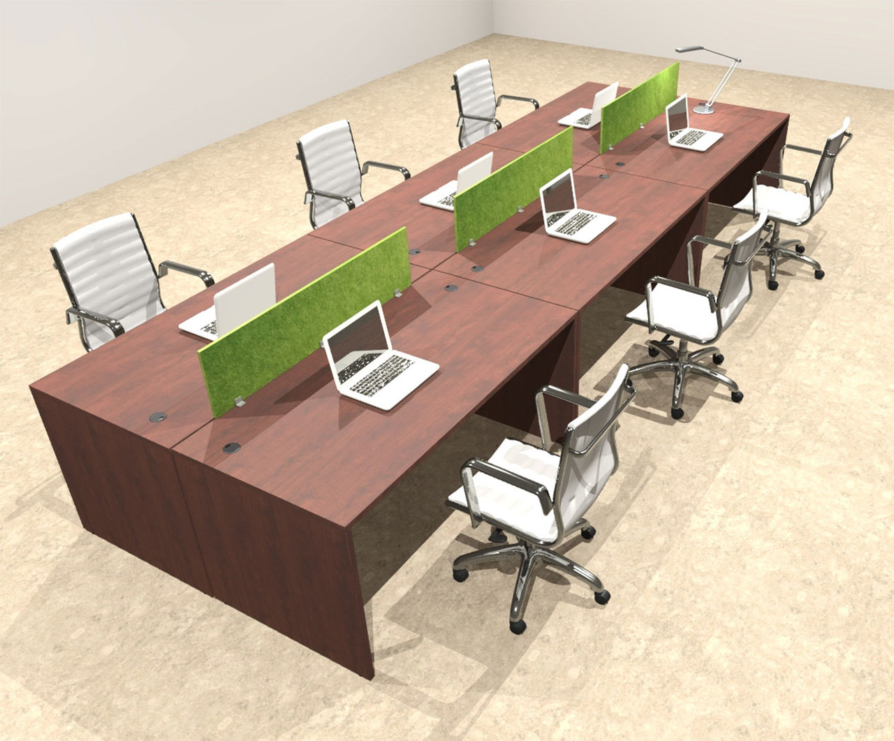 Six Person Modern Accoustic Divider Office Workstation Desk Set, #OT-SUL-FPRA10