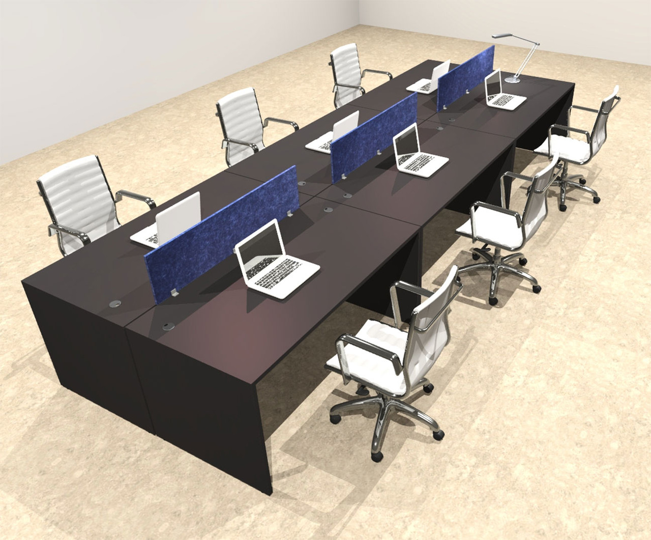 Six Person Modern Accoustic Divider Office Workstation Desk Set, #OT-SUL-FPRB12