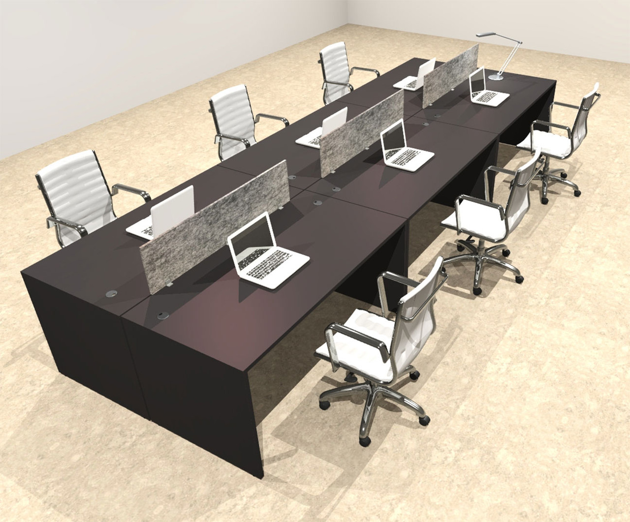 Six Person Modern Accoustic Divider Office Workstation Desk Set, #OT-SUL-FPRG12