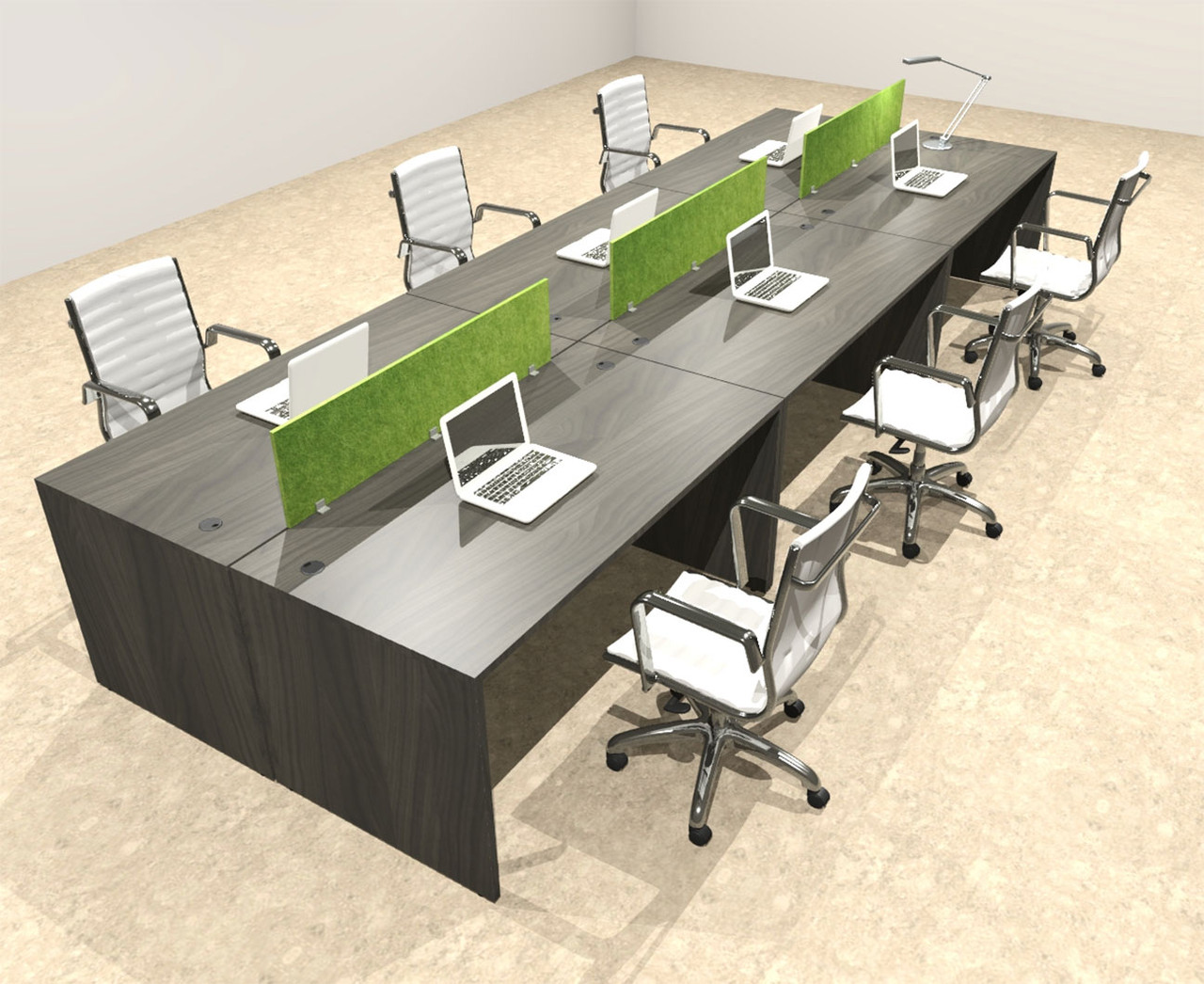 Six Person Modern Accoustic Divider Office Workstation Desk Set, #OT-SUL-FPRA51