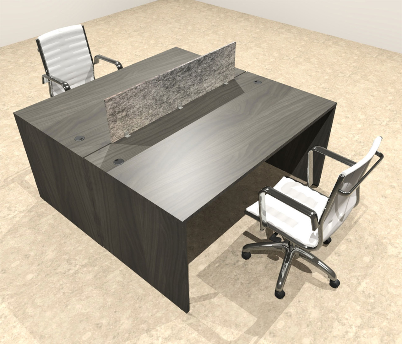 Two Person Modern Accoustic Divider Office Workstation Desk Set, #OT-SUL-FPRG49