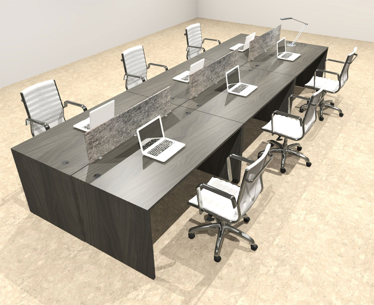Six Person Modern Accoustic Divider Office Workstation Desk Set, #OT-SUL-FPRG51