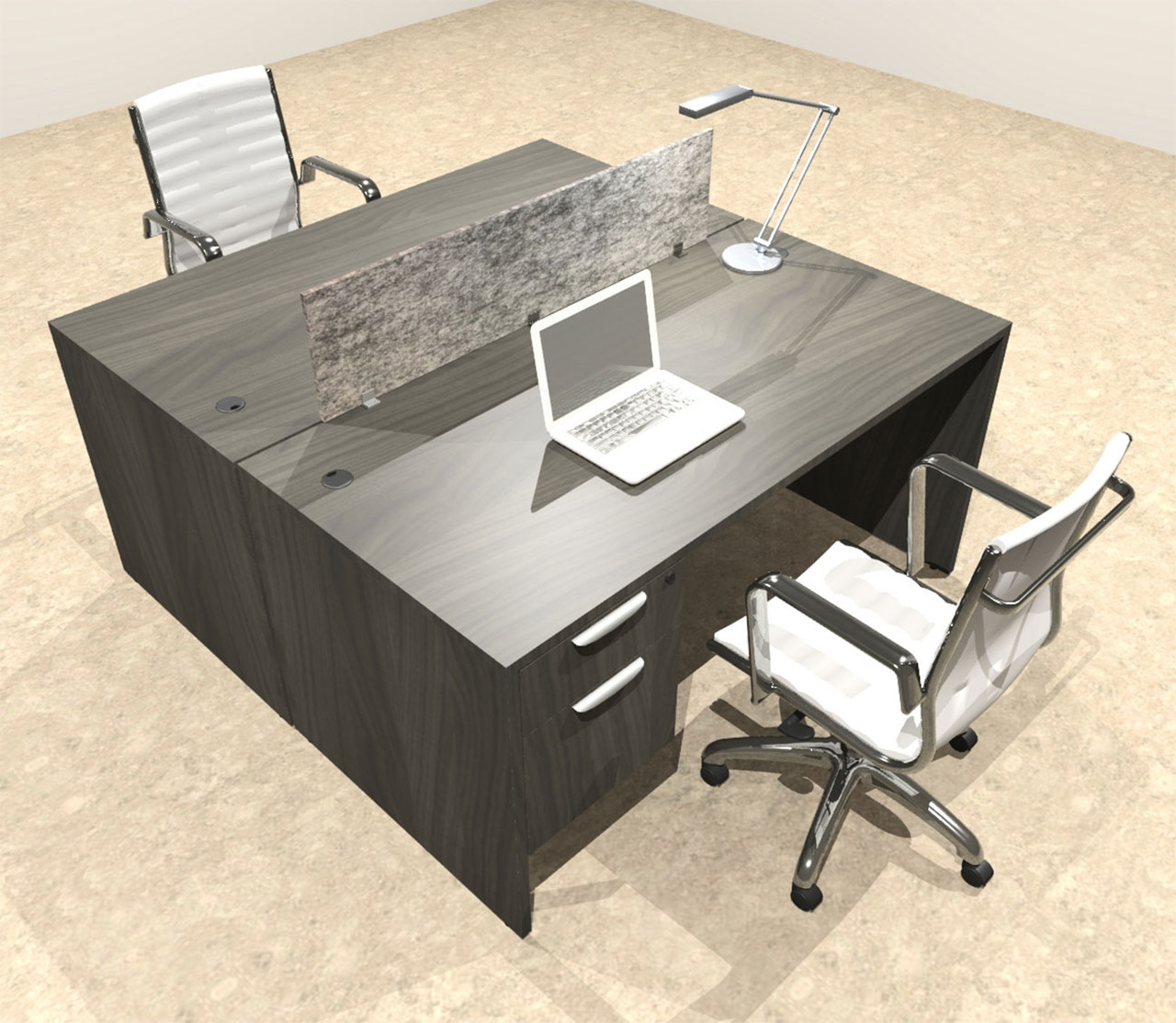 Two Person Modern Accoustic Divider Office Workstation Desk Set, #OT-SUL-FPRG52