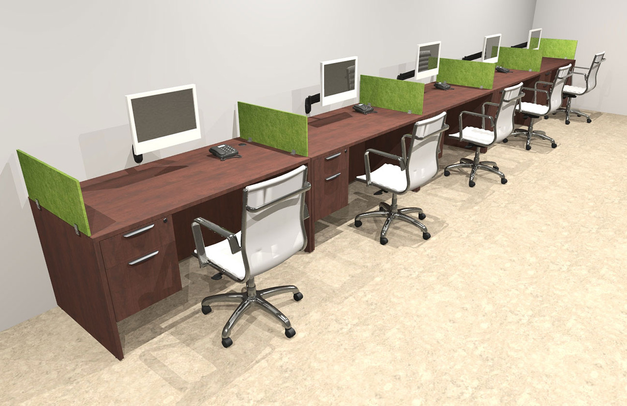 Five Person Modern Accoustic Divider Office Workstation Desk Set, #OT-SUL-SPRA34